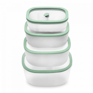 Набор из 4-х вакуумных контейнеров, 0,5 л, 0,9 л, 1,4 л, 2,3 л, полипропилен, стекло, голубой, серия Fresco, STATUS, Словения, STATUS (Словения)