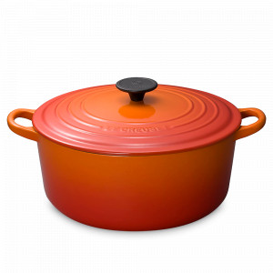 Кастрюля с крышкой, 28 см, чугун, оранжевый, серия Flame, LE CREUSET, Франция, LE CREUSET (Франция)
