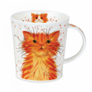 Кружка «Рыжий кот», 320 мл, костяной фарфор, белый, декор, серия Lomond, DUNOON, Великобритания, Кружки подарочные