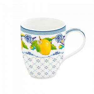 Кружка, 350 мл, фарфор, белый, декор, серия Positano, EASY LIFE (R2S), Италия, EASY LIFE R2S (Италия)