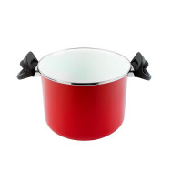 Кастрюля с крышкой Pasta Cooker, 22 см, 6,5 л, сталь, стеклоэмаль, красный, серия Praga, VITRINOR, Испания_00809030049611941309.jpg