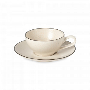 Пара чайная Natural-Black, 200 мл, керамика, кремовый, черный, серия Augusta, COSTA NOVA, Португалия, Чайные пары