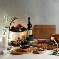 Блюдо двухярусное сервировочное, 29.5 х 35 см, латунь, натуральный камень, серия Arteza, KITCHEN CRAFT, Великобритания_00818450048837034734.jpg