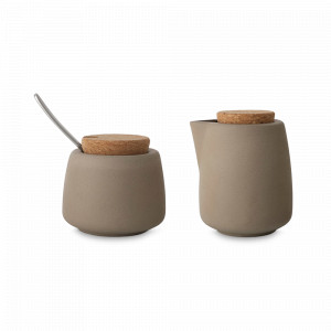 Сахарница и молочник, 200 мл, фарфор, пробка, терракотовый, серия Nicola, VIVA Scandinavia, Дания, Молочники