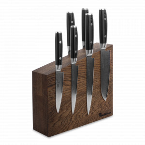Набор из 6-ти кухонных ножей на подставке из дуба, серия RAN, YAXELL, Япония, YAXELL (Япония)