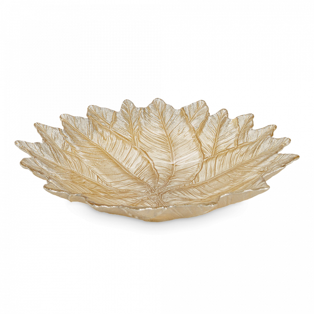 Блюдо для фруктов «Листья», 31 х 7 см, стекло, золотистый, серия Autumn Forest, ANNA LAFARG, Китай