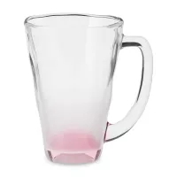 Кружка для пива, 13 см, 390 мл, стекло, розовый, серия Awadachi, TOYO SASAKI GLASS, Япония, 