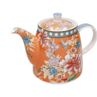 Чайник заварочный, 1 л, фарфор, оранжевый, декор, серия London Pottery, KITCHEN CRAFT, Великобритания_00818450050946971545.jpg