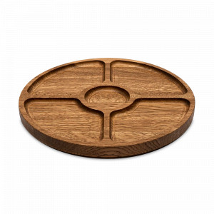 Менажница круглая, 27 см, дуб, коричневый, UNECA, Россия, Менажницы