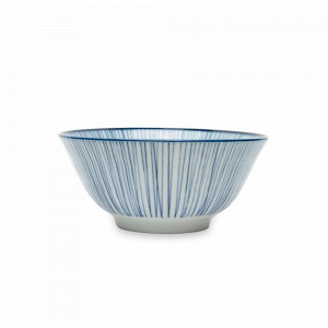 Салатник порционный Lines, 15.2 см, 500 мл, фарфор, белый, синий, серия Nippon Blue, TOKYO DESIGN, Нидерланды, Салатники TOKYO DESIGN