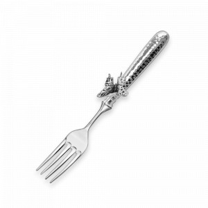 Вилка &quot;Бабочки&quot;, 21 см, латунь кованая, серебристый, серия Летний сад, Кольчугинский Мельхиор, Россия, Отдельные предметы