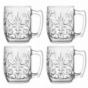 Набор из 4-ти кружек, 450 мл, хрустальное стекло, серия Tattoo, RCR, Италия, Дорогие кружки