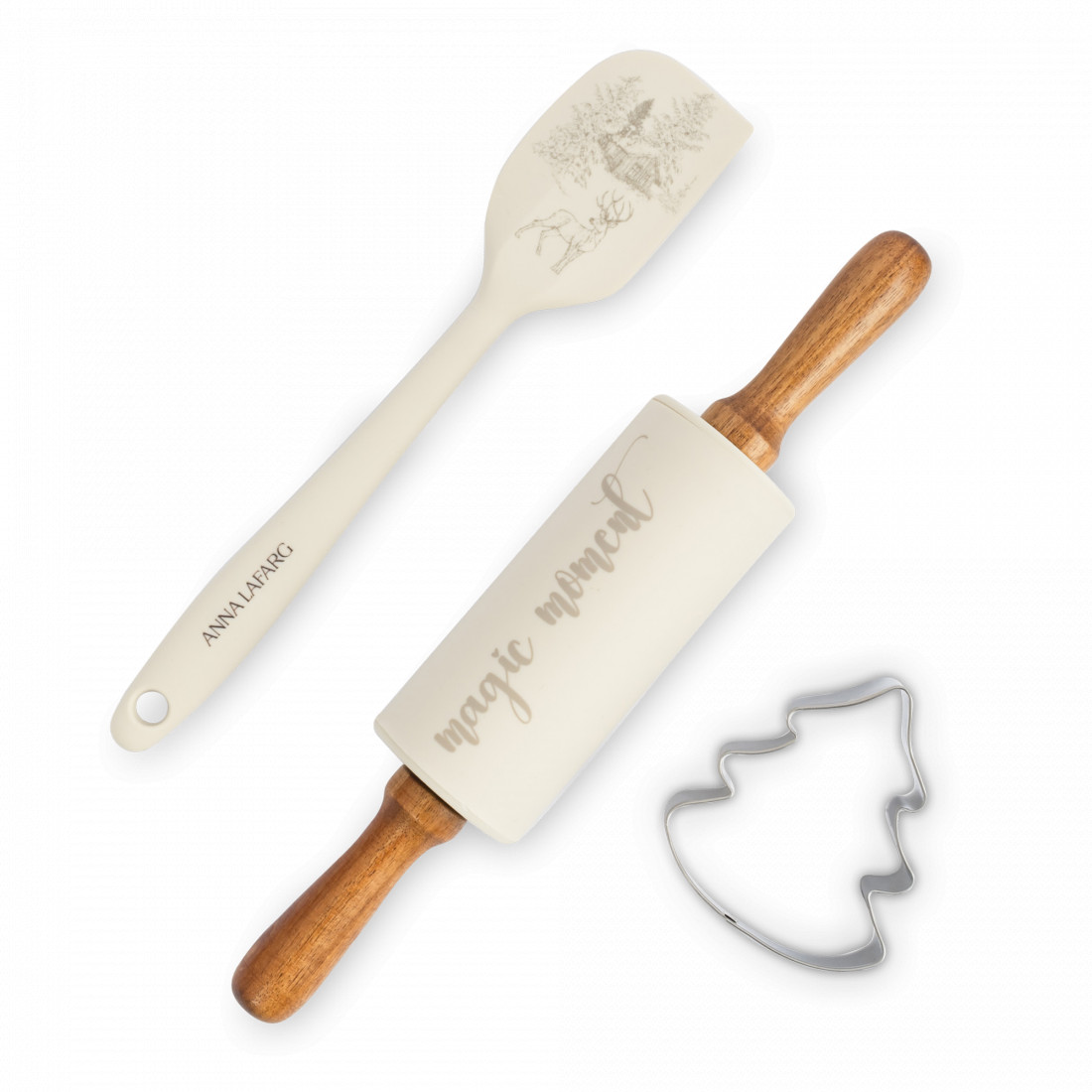 Набор для выпечки «Олень в лесу», 3 предмета, силикон/дерево/сталь, серия Maral, ANNA LAFARG, Китай