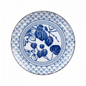 Тарелка обеденная Gingko, 25.7 см, фарфор, белый, синий, серия Flora Japonica, TOKYO DESIGN, Нидерланды, Тарелки синие