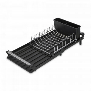 Сушилка для посуды раздвижная малая Atle, пластик, сталь, черный, SMART SOLUTIONS, Россия, Сушилки для посуды