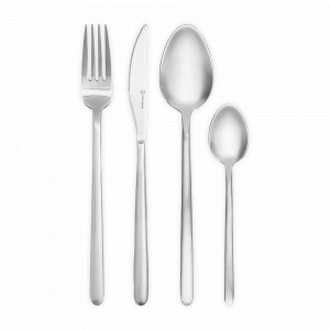 Набор столовых приборов на 6 персон, 24 предмета, нержавеющая сталь 18/0, серебристый матовый, серия Pure, LIBERTY JONES, Китай, Подарочные столовые приборы