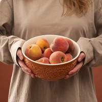 Салатник , 2 л, 20 см, керамика, коричневый, рельеф, серия English gardens, LIBERTY JONES, Россия_00819870054869838856.jpg