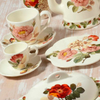 Масленка, 22,5 х 15,5 х 9,5 см, керамика, белый, декор, серия Regale, NUOVA CER, Италия_00812450053748044942.jpg