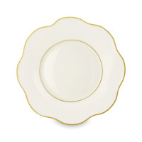 Тарелка обеденная Ivory, 26.5 см, костяной фарфор, позолота, цвет: слоновая кость, серия Anemone, LE COQ, Италия
