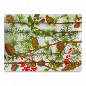 Блюдо сервировочное прямоугольное, 40 х 29 х 2 см, костяной фарфор, декор, серия Montagna, TAITU, Италия, TAITU (Италия)