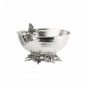 Миска «Бабочки», медь, 7 х 15 см, серебристый, серия Летний сад, Кольчугинский Мельхиор, Россия, Кольчугинский мельхиор