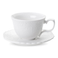 Пара чайная Vivien, 250 мл, фарфор, белый, WALMER, Великобритания