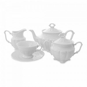 Сервиз чайный на 6 персон, 15 предметов, фарфор, белый, серия Мария-Тереза, REPAST, Чехия, Мария-Тереза REPAST