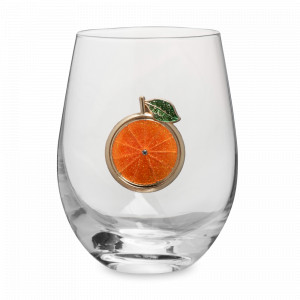 Стакан для воды «Мандарин», 500 мл, стекло, металл, серия New Year, ANNA LAFARG, Китай, Стаканы для воды