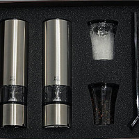 Набор электрических мельниц для соли и перца на подставке, серия Elis, PEUGEOT, Франция_00776260057712073418.jpg