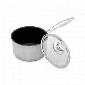 Ковш с крышкой, 16 см, 2 л, сплав алюминия, стальной, серия Nonstick Clad, SWISS DIAMOND, Швейцария, SWISS DIAMOND (Швейцария)