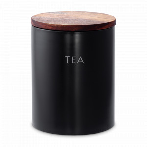 Банка для хранения чая, 650 мл, керамика, дерево, черный, SMART SOLUTIONS, Россия, Банки для хранения чая