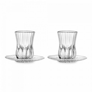 Набор из 2-ти чайных пар - армудов, 140 мл, хрустальное стекло, серия Adagio, RCR, Италия, Adagio RCR