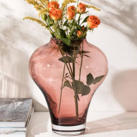 Ваза Бутон, 22.2 см, ручная работа, стекло, розовый, KROSNO, Польша_00814920045933198225.jpg