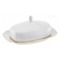 Сервиз столовый на 12 персон, 67 предметов, фарфор, белый, золотой, серия Белый узор, BERNADOTTE, Чехия_00821270056587779429.jpg