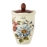 Банка для хранения сыпучих продуктов, 750 мл, керамика, дерево, декор, серия Petali Di Primavera, NUOVA CER, Италия