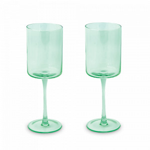 Набор из 2-х бокалов для вина, 380 мл, стекло, зелёный, серия Rainbow, EASY LIFE (R2S), Италия, Наборы бокалов для белого вина