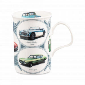 Кружка «Ретро машины Легковой автомобиль», 320 мл, костяной фарфор, декор, серия Ланкастер, ROY KIRKHAM, Великобритания, Чашки