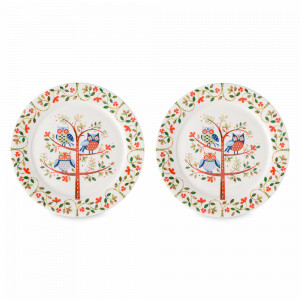 Набор из 2-х обеденных тарелок Owl, 28 см, фарфор, белый, декор, серия Birds of Paradise, LIBERTY JONES, Россия, Тарелки обеденные