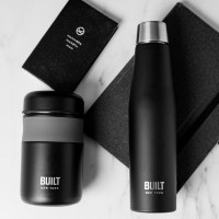 Набор из термобутылки и термоса для еды, 540 и 473 мл, нержавеющая сталь, черный, серия Built, KITCHEN CRAFT, Великобритания_00813080052844585868.jpg