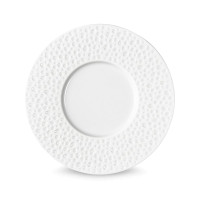 Блюдце для чайной чашки PERLES DE ROSEE, 15.8 см, фарфор, белый, рельеф, серия Collection L, GUY DEGRENNE, Франция