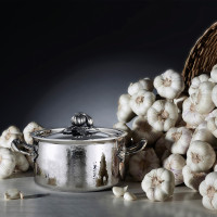 Кастрюля из нержавеющей стали, 3,5 л, диаметр 20 см, высота 13 см, нержавеющая сталь, крышка с посеребренной декорированной ручкой, серия Opus Prima, RUFFONI, Италия_00792300046438753243.jpg