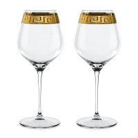 Набор из 2-х бокалов (фужеров) для красного вина MUSE, объем: 840 мл, диаметр: 11,2 см, высота: 26,5 см, цвет: прозрачный, золотой, материал: хрустальное стекло, NACHTMANN, Германия