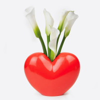 Ваза для цветов, 15.5 см, керамика, красный, серия Love, DOIY, Испания_00819740048697464362.jpg