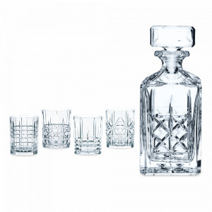 Набор для виски HIGHLAND, 5 предметов: графин-штоф, объем: 750 мл и 4 стакана, объем: 345 мл, цвет: прозрачный, материал: хрустальное стекло, NACHTMANN, Германия, Штофы для виски
