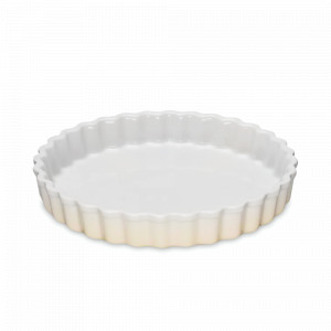 Форма для выпечки рифленая, 28 см, керамика, цвет: меренга, серия Meringue, LE CREUSET, Франция, Формы для запекания LE CREUSET