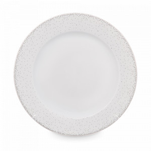 Тарелка обеденная, 25 см, фарфор, белый, декор, серия Жемчуг, REPAST, Чехия, Тарелки REPAST