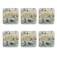 Набор из 6-ти подстановочных салфеток Cornish Harbour, 10,5 х 10,5 см, пробка, декор, CREATIVE TOPS, Великобритания, 