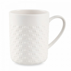 Кружка , 380 мл, фарфор, белый, рельеф, серия Капля, DECOR DE TABLE, Россия, Белые кружки