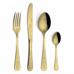 Набор столовых приборов на 6 персон, 24 предмета, цвет золото, серия Antique, CRISTEMA, Португалия, Скидка до -25% на столовые приборы CRISTEMA