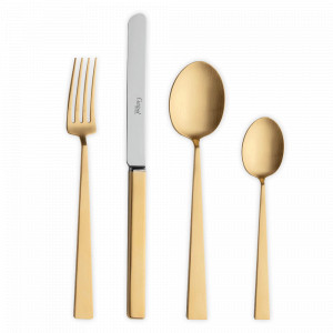 Набор столовых приборов на 12 персон, 72 предмета, матовое покрытие. золотистый, серия Bauhaus, CUTIPOL, Португалия, Bauhaus CUTIPOL